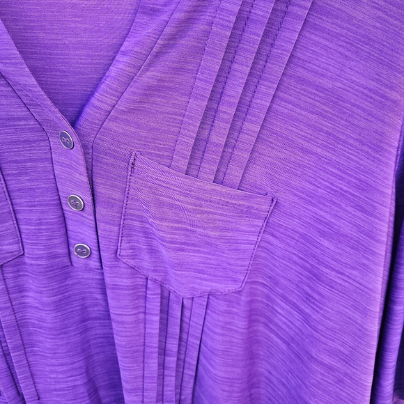 Elie Mccarthy Vibrant Purple Blouse Sizw 1X - Picture 10 of 16